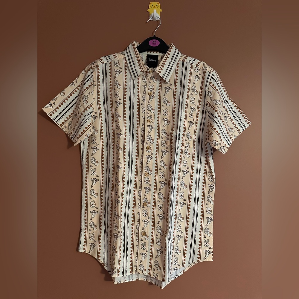 Disney Winnie the Pooh Tigger and Pooh Bear Striped Woven Shirt